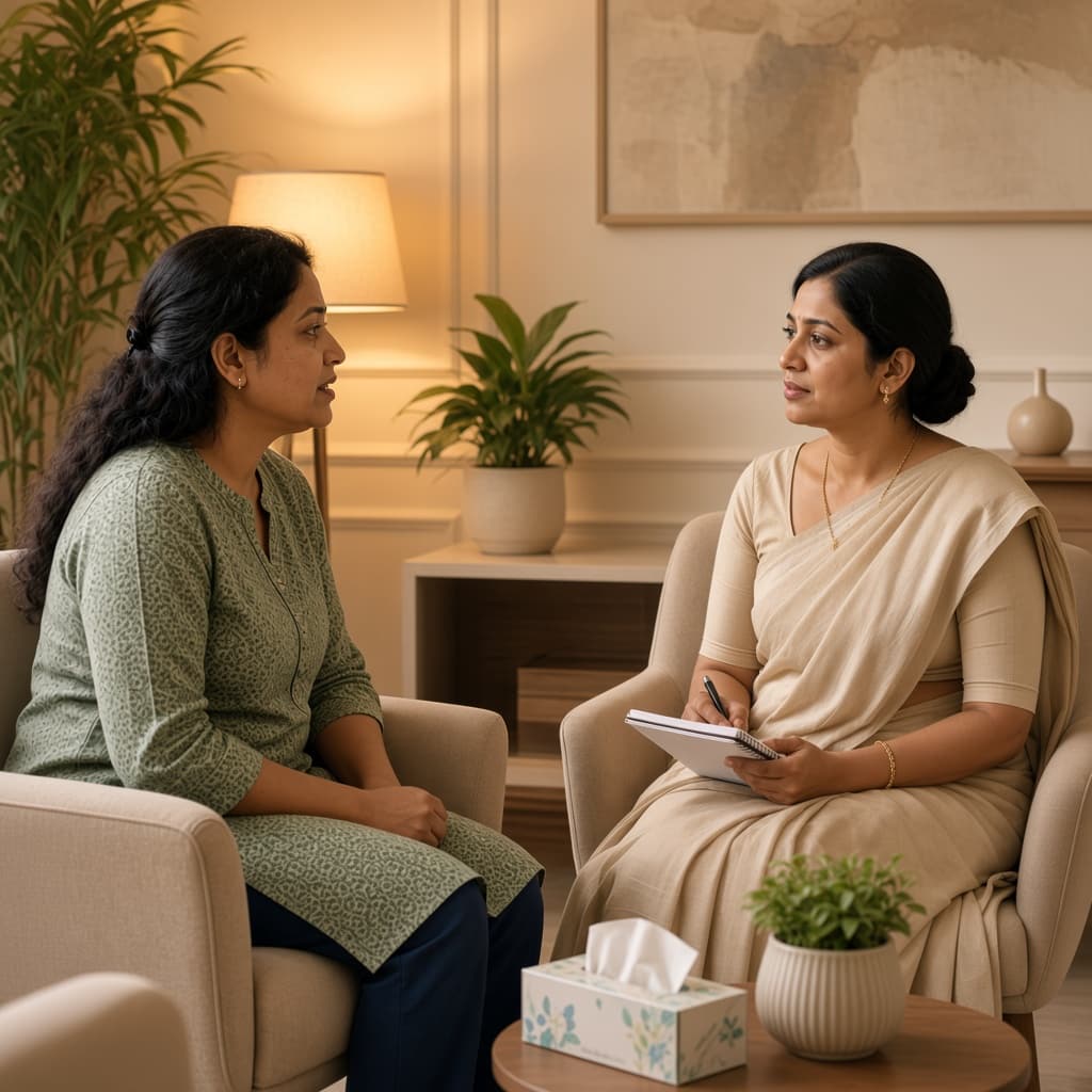 Psychologist in a private counselling session